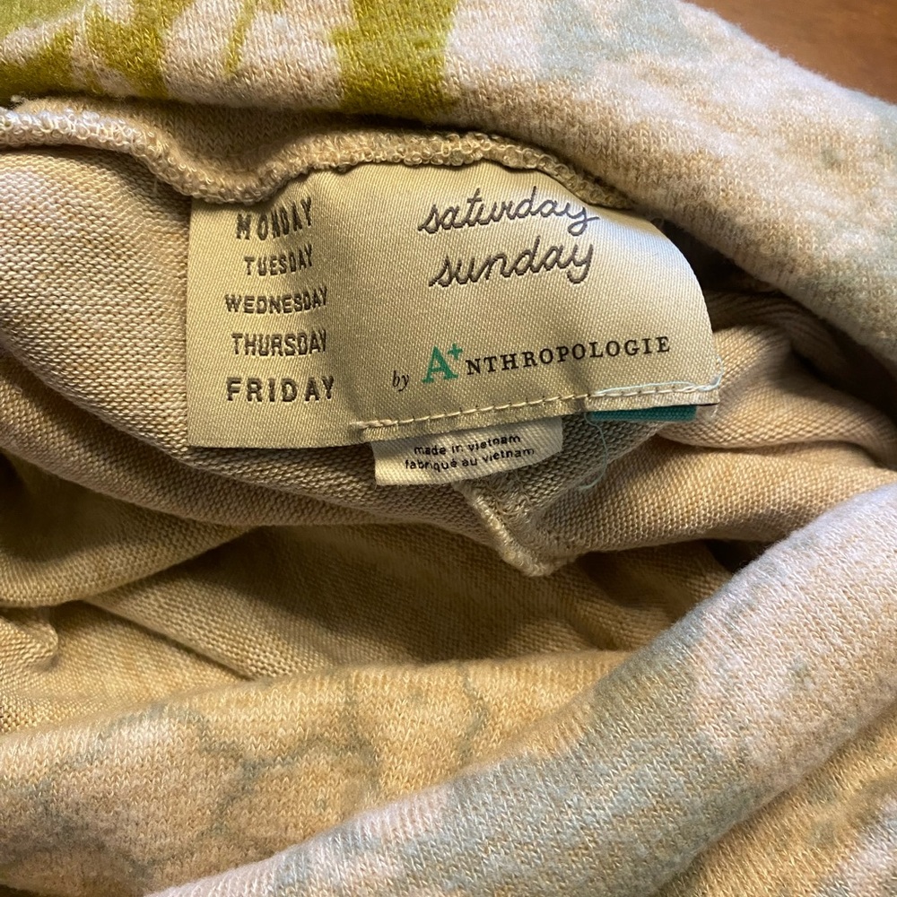 Anthropologie Saturday Sunday Green Floral Sweater Dress - Picture 6 of 9